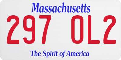 MA license plate 297OL2