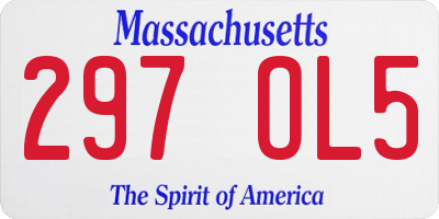 MA license plate 297OL5