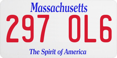 MA license plate 297OL6