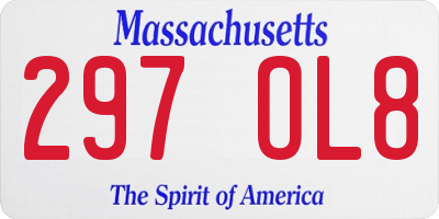 MA license plate 297OL8