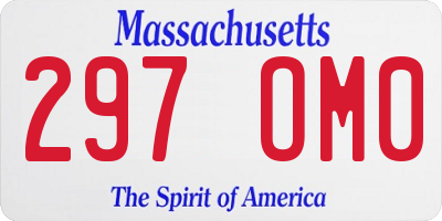 MA license plate 297OM0