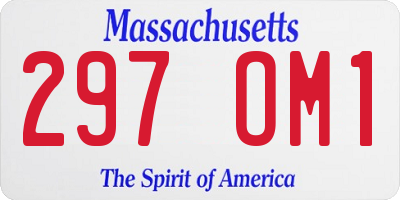 MA license plate 297OM1