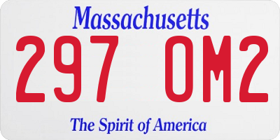 MA license plate 297OM2
