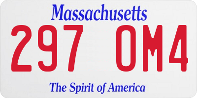 MA license plate 297OM4