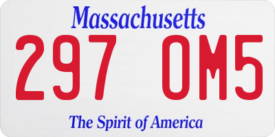 MA license plate 297OM5