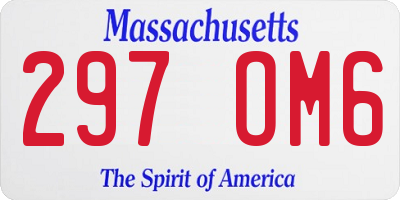 MA license plate 297OM6