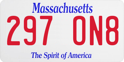 MA license plate 297ON8