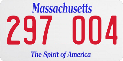 MA license plate 297OO4