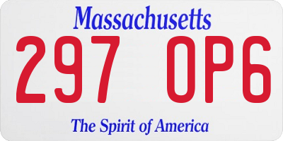 MA license plate 297OP6