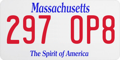 MA license plate 297OP8