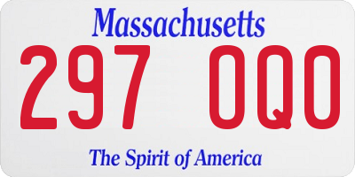 MA license plate 297OQ0