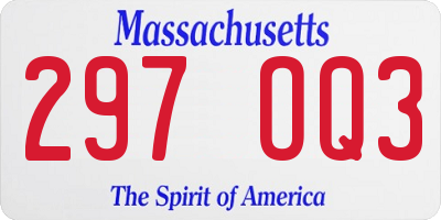 MA license plate 297OQ3