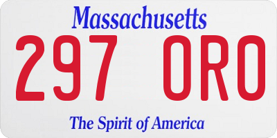 MA license plate 297OR0