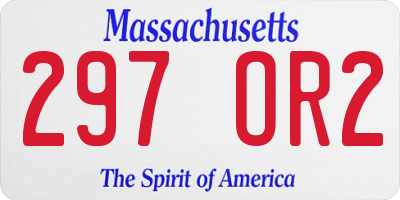 MA license plate 297OR2