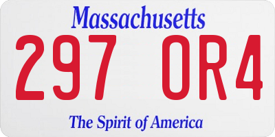 MA license plate 297OR4