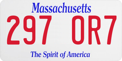 MA license plate 297OR7