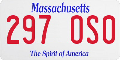 MA license plate 297OS0