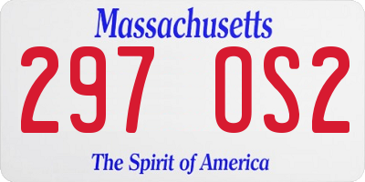 MA license plate 297OS2