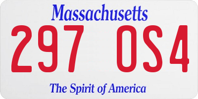 MA license plate 297OS4