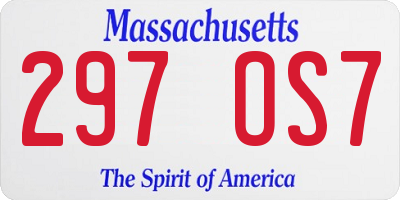 MA license plate 297OS7