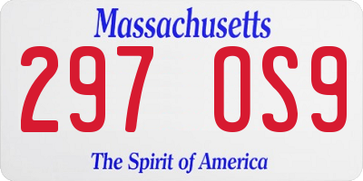 MA license plate 297OS9