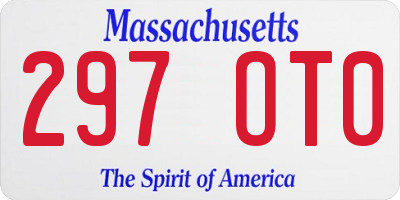 MA license plate 297OT0