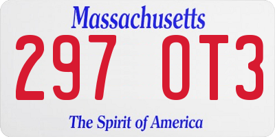 MA license plate 297OT3