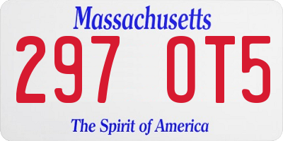 MA license plate 297OT5