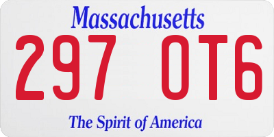 MA license plate 297OT6
