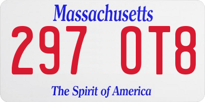 MA license plate 297OT8