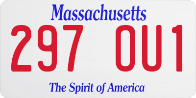 MA license plate 297OU1