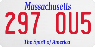 MA license plate 297OU5