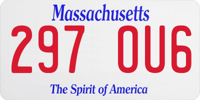 MA license plate 297OU6