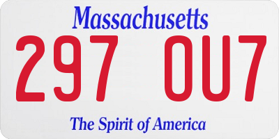 MA license plate 297OU7