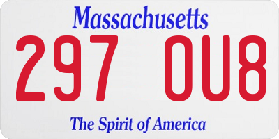 MA license plate 297OU8