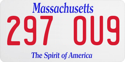 MA license plate 297OU9