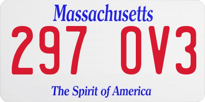 MA license plate 297OV3