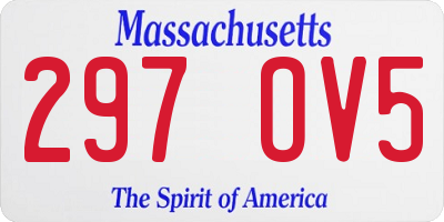 MA license plate 297OV5