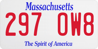MA license plate 297OW8
