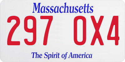 MA license plate 297OX4