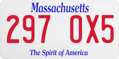 MA license plate 297OX5