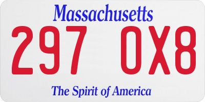 MA license plate 297OX8