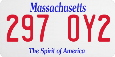 MA license plate 297OY2
