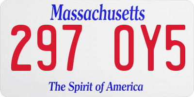 MA license plate 297OY5
