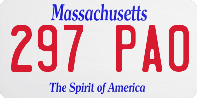 MA license plate 297PA0