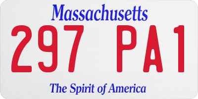 MA license plate 297PA1