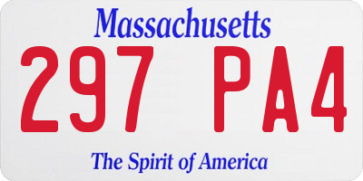 MA license plate 297PA4