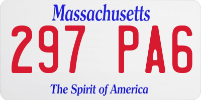 MA license plate 297PA6