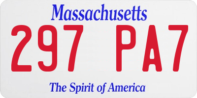 MA license plate 297PA7