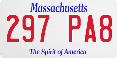 MA license plate 297PA8